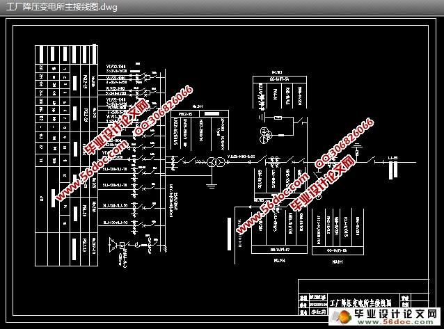 工厂变电所供配电系统设计(含cad平面图,主接线图)